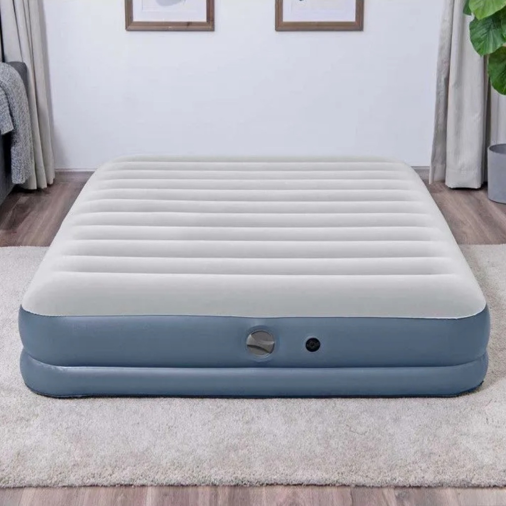 Кровать надувная Bestway, 203х152х36 см, 6716T, нас встроен, аккум, флок, USB насос 3.7В, 300 кг