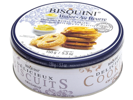 Датское печенье ассорти Bisquini Сливочное 26% в жестяной банке 150г