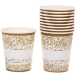 Стакан бумажный 0,2л в наборе 10 шт «Орнамент», золото