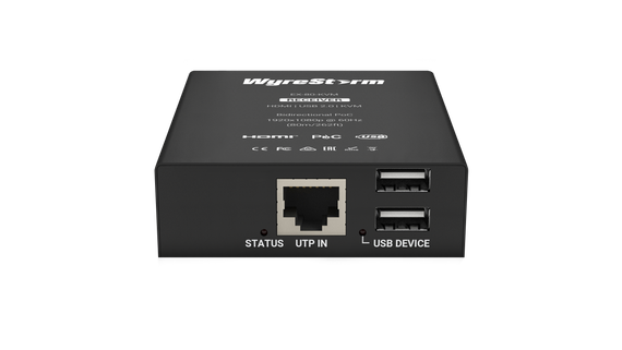 Wyrestorm EX-80-KVM - удлинитель сигнала FullHD и USB 2.0 по витой паре. Поддержка HID, передача данных и видео. POC.