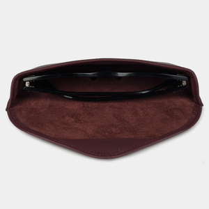 Футляр для очков Soleil из кожи теленка, бордового цвета