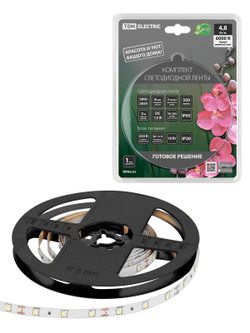 Комплект светодиодной лентыSMD2835-60LED/м-12 В-4,8 Вт/м-IP65-6000 К (3м), 18 ВтTDM