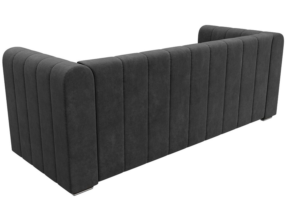 Диван прямой Лига-073 ВЕЛЮР BRUT 16 темно-серый