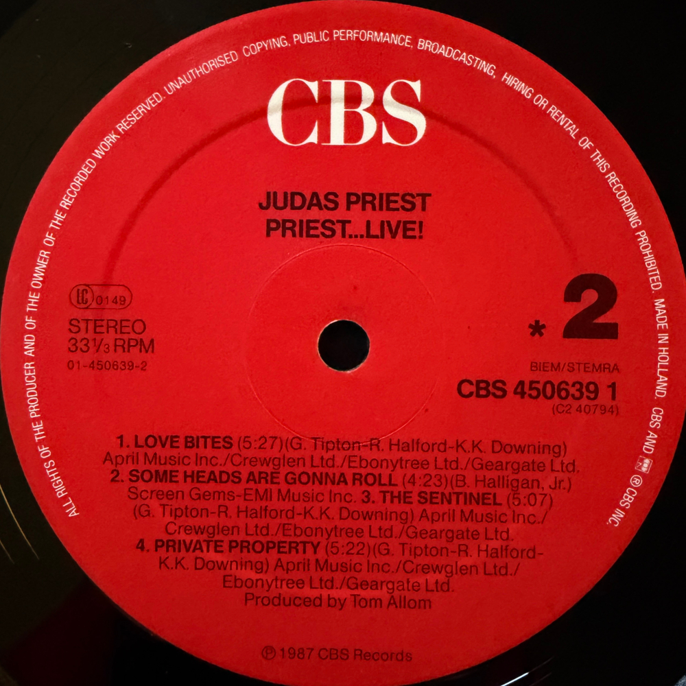 Judas Priest ‎– Priest...Live! 2LP (Голландия 1987г.)Т