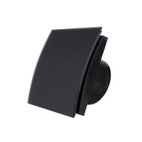 Энергосберегающий бесшумный вентилятор ММ-Р 06 UE стекло овал 100 м³/час 5,5 Вт с обратным клапаном черный матовый