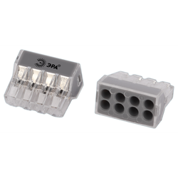 Клемма ЭРА NO-225-362 быстрозажимная 2273-208 компактная 8-проводная 0.2-2.5 мм2 упаковка 15 шт