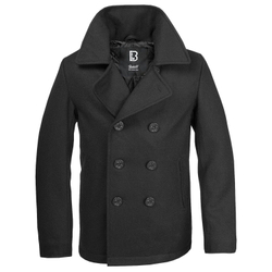 Mens black peacoat with hood best sale