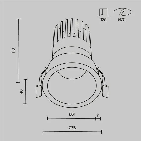 Встраиваемый светильник Омут+ / Dip 15 Вт 4000 К 50° Technical dl118-15w-4k-b