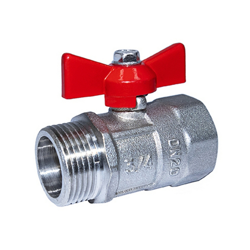 Кран шаровой 3/4'' вн/нар бабочка Практик 131  ГАЛЛОП никель