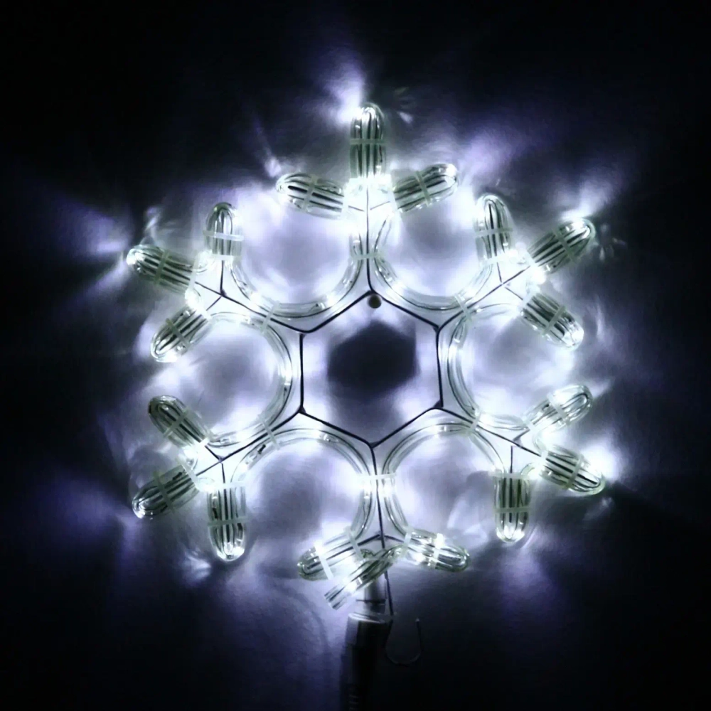 Фигура светодиодная «Снежинка» 27 см, дюралайт, Белый (постояное свечение)