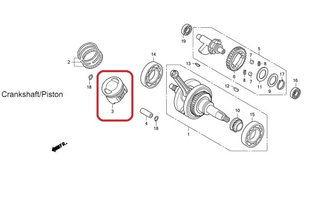 13102-KPP-900. PISTON (0.25). Honda CBR150