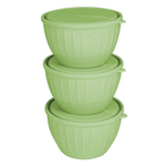 Набор салатников Sugar&Spice Vanilla с крышками (3х0,6л) фисташка