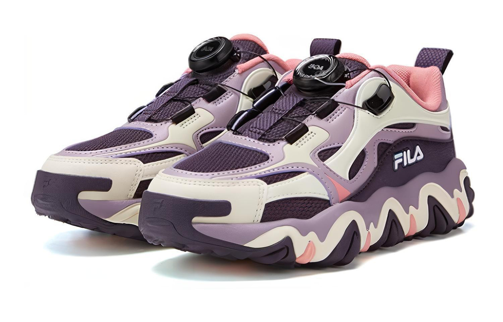 Big boy FILA Fila casual comfortable shock absorption wear-resistant children's training shoes dark purple