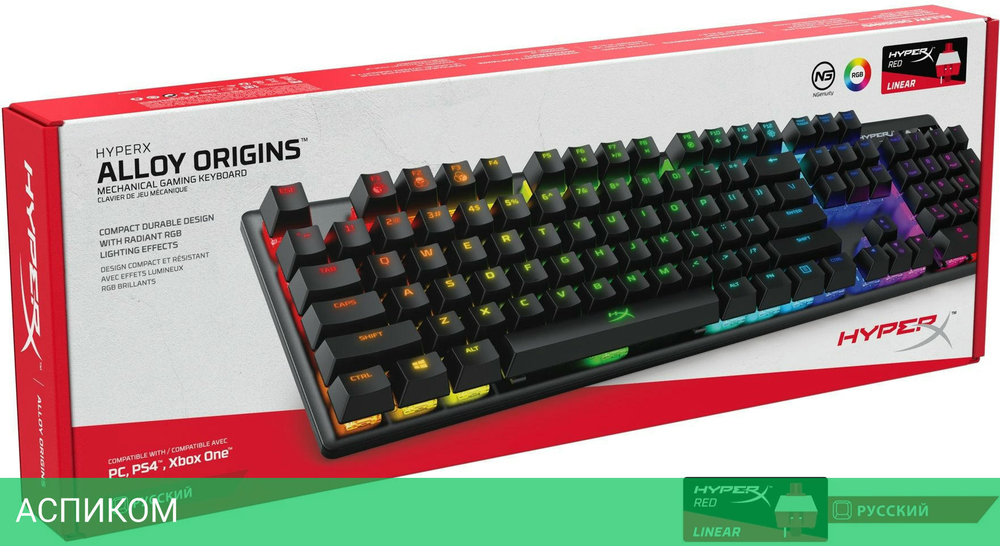 Клавиатура HyperX Alloy Origins черный (4P4F6AA)