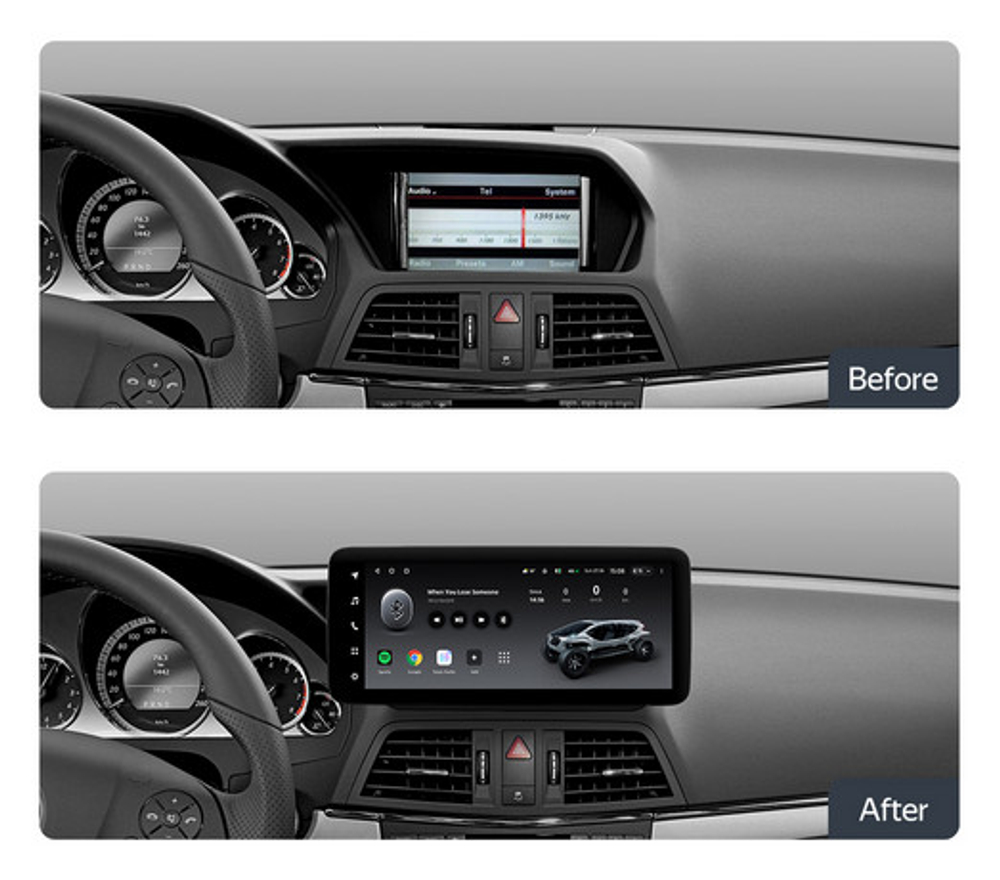 Магнитола Mercedes-Benz E W212 купэ/кабриолет левый руль 2009-2012 NTG 4.0 - Teyes LUX ONE ROUND монитор 12.3" 2K QLED на Android 10, CarPlay, 4G SIM-слот