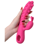 Розовый вибромассажер 21,5см с бугорками Kokos Smon №1