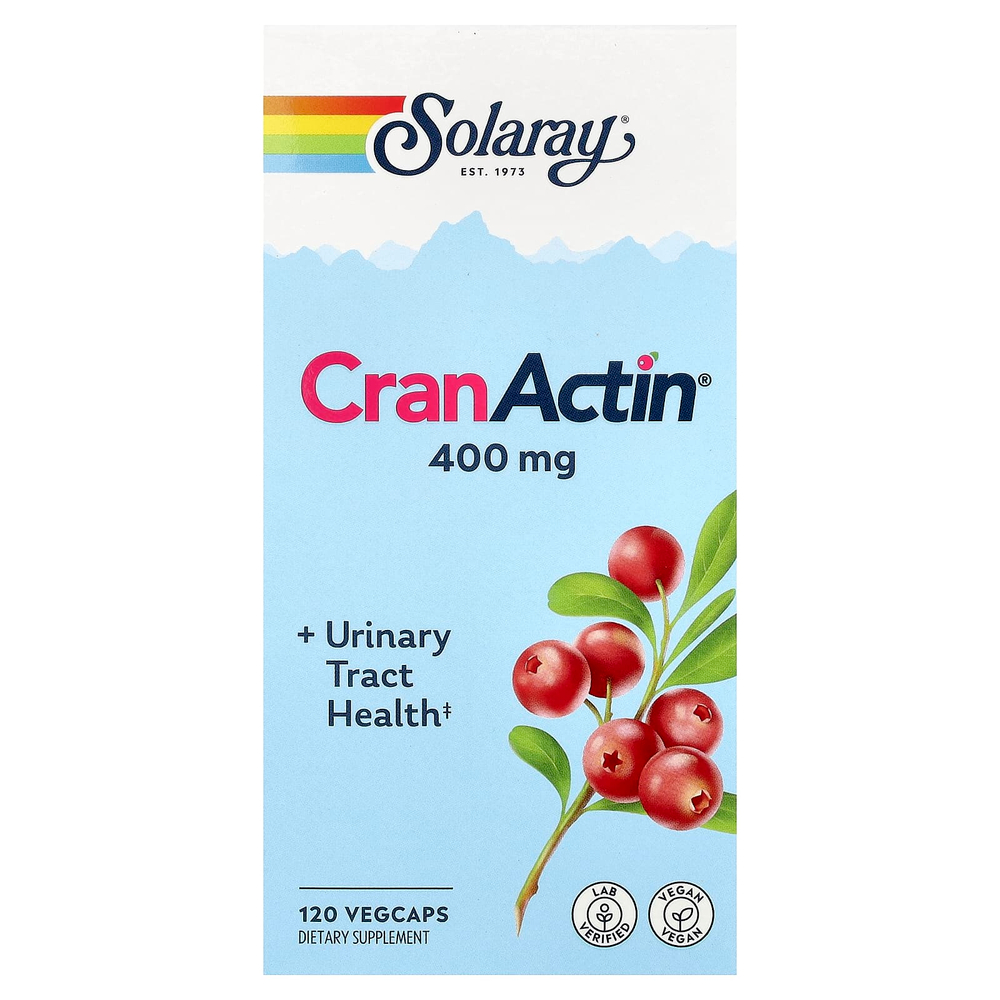 Solaray, CranActin®, средство для здоровья мочевыводящих путей, 120 растительных капсул
