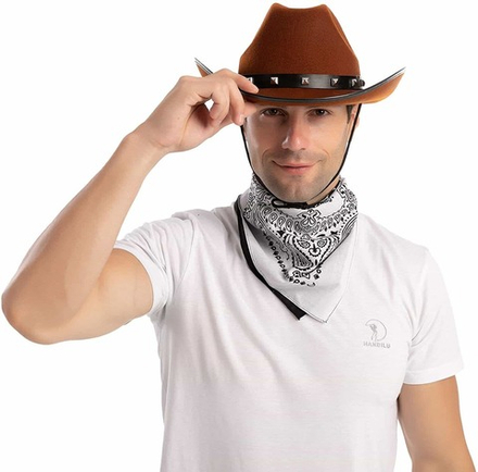 Бандана черно-белая пейсли огурцы