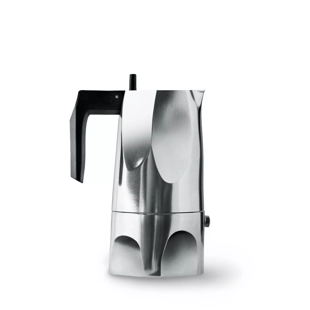 Alessi - Алюминиевая турка кофеварка под давлением Ossidiana на 3 чашки. полированный / артикул   MT18/3  / GTIN 8003299377374