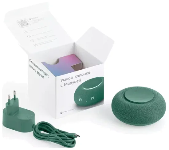 Умная колонка VK Капсула мини (с часами), хвойный зеленый