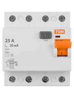 Устройство защитного отключения (УЗО) ВД1-63 4Р 25А 30мА TDM SQ0203-0032