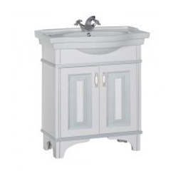 Тумба с раковиной Aquanet Валенса 80 белый краколет/серебро