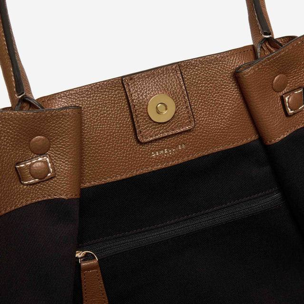 Сумка DeMellier The New York Tan Small Grain Ecru Stitching