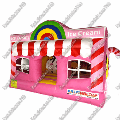 Коммерческий надувной батут "Мороженое розовое" 6*4*2,8 м