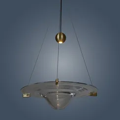 Подвесной светильник Saturn Ø35 см, прозрачный, золотистый