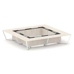 Steel Meet Стол переговорный квадратный KMK-PR.B.SP-20K2 Денвер Светлый/Графит Глянец/Металл Белый 4