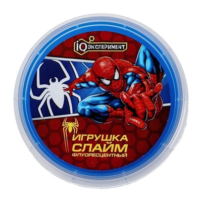 Слайм 100г. "Супергерои" флуорисцентный IQ-SN-SM-RU (IQ Эксперимент)