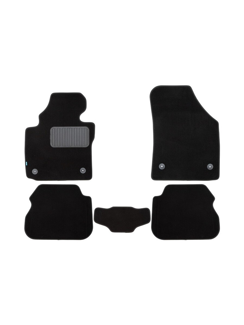 Коврики в салон для VOLKSWAGEN Caddy,2004-2010, 2010-2015 минивэн (5 мест), 5 шт. (текстиль) KLEVER03511822110KH