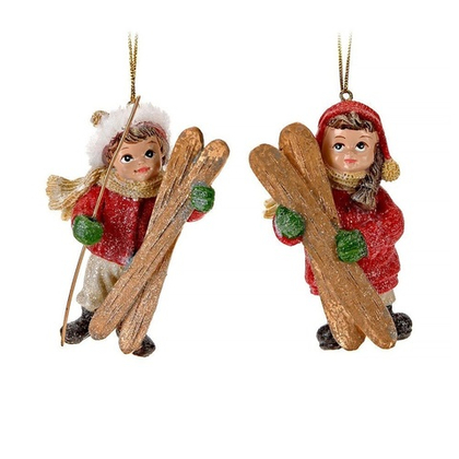 Девочка на санях/мальчик на лыжах