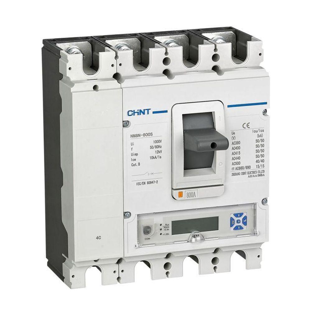 Выключатель автоматический 4п 630А 150кА NM8N-800R EM с электр. расцеп. LCD (R) CHINT 273067