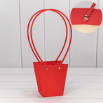 Пакет подарочный 12.5х12х8см Ваза для цветов (Красный)