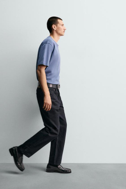 ZARA ДЖИНСЫ STRAIGHT ДЛИНОЙ ДО ЩИКОЛОТКИ, СИНИЙ/ЧЕРНЫЙ