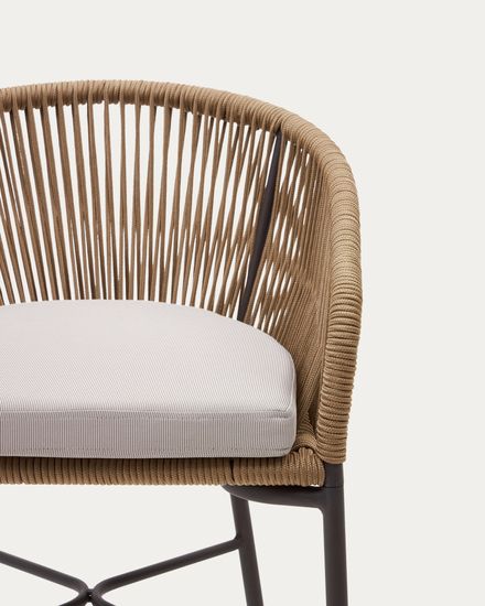Веревочный барный стул Yanet бежевый 80 см Испания La Forma