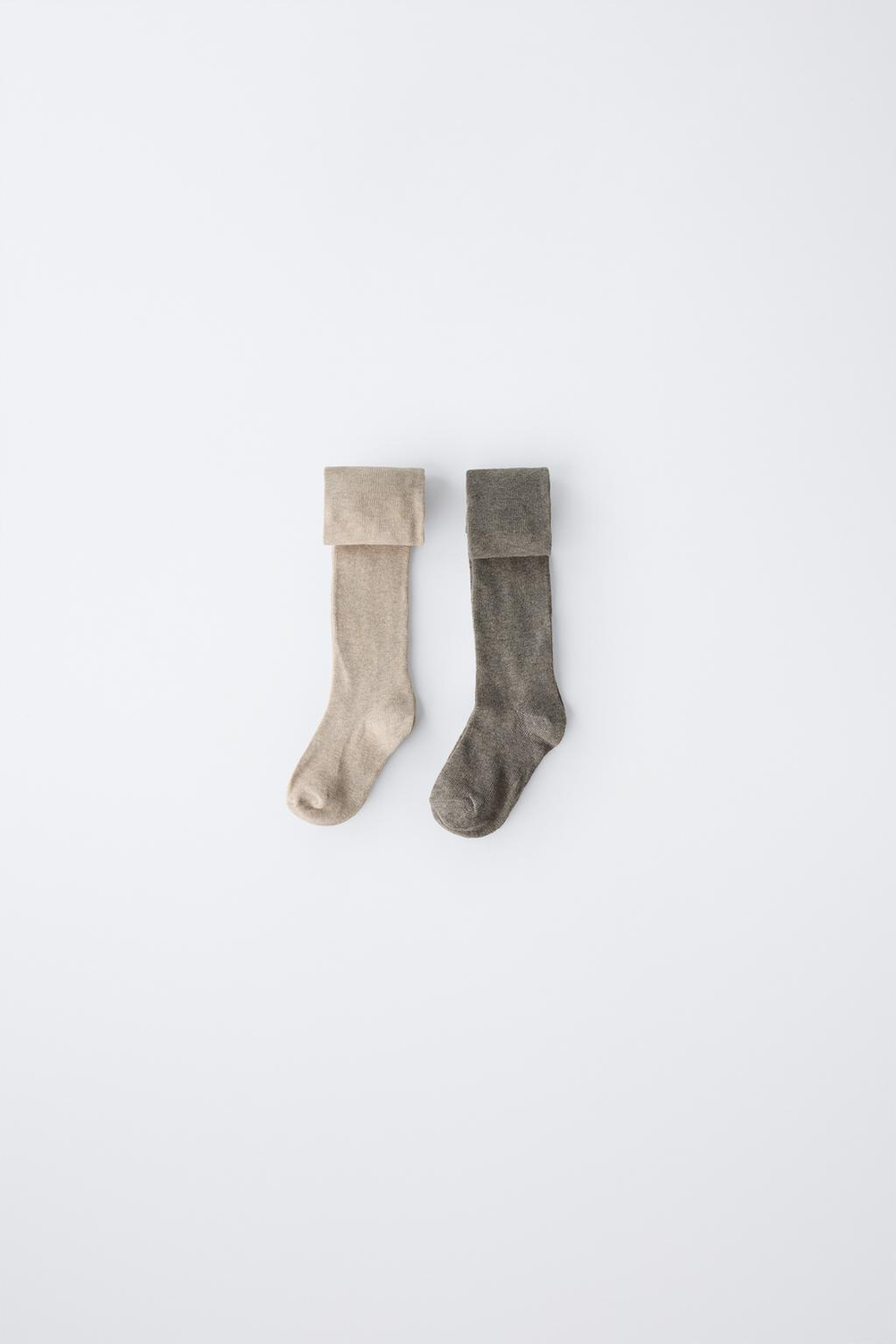 ZARA НАБОР ИЗ ДВУХ ОДНОТОННЫХ КОЛГОТОК, СВЕТЛО-БЕЖЕВЫЙ