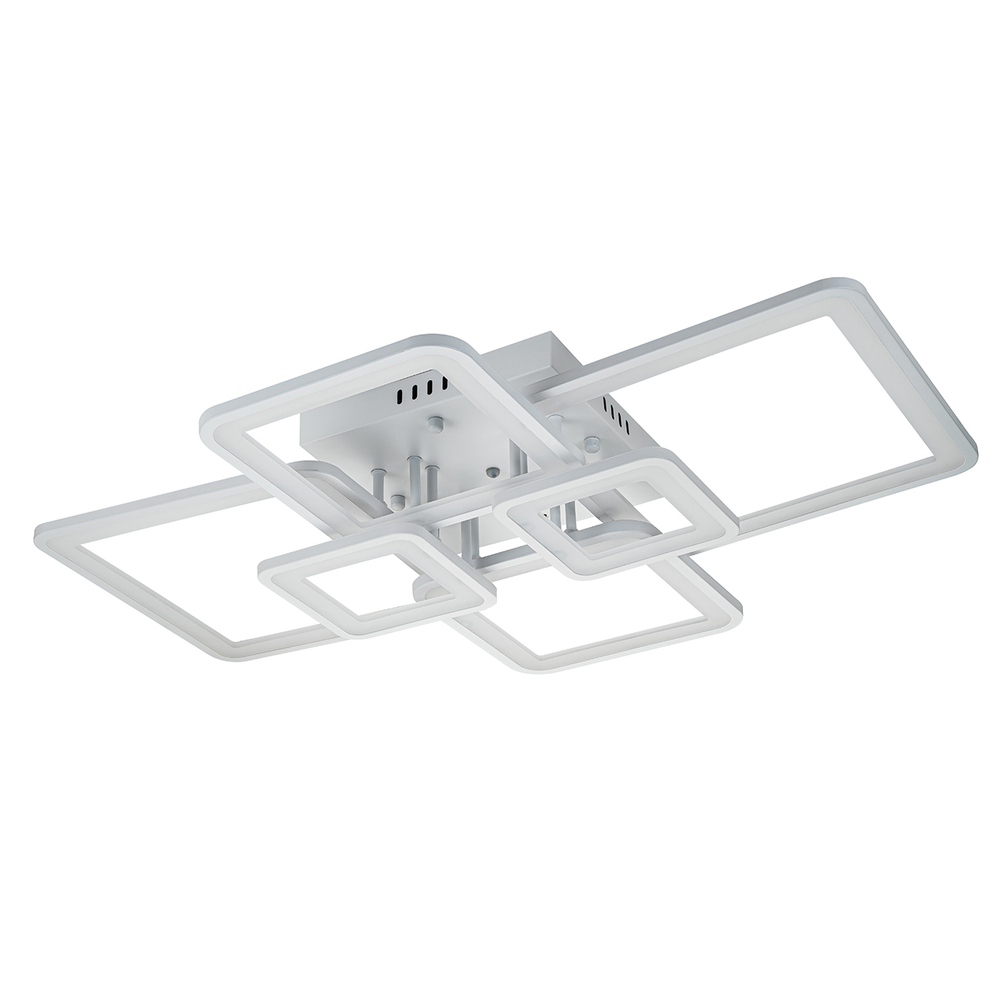 Потолочный светодиодный светильник 154Вт, 10360Лм, 3000-6500К, Ra>80, плавная регулировка мощности, изменение цветовой температуры, ночник, пульт, металл/акрил, белый