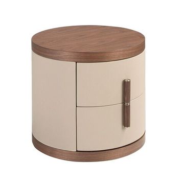 Прикроватная тумбочка 7219 из экокожи и ореха