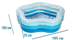 Бассейн надувной Intex 56495 Sea Shell 185х180х53 см / Пятиугольный бассейн Морская Звезда Интекс с надувным дном для дачи и отдыха