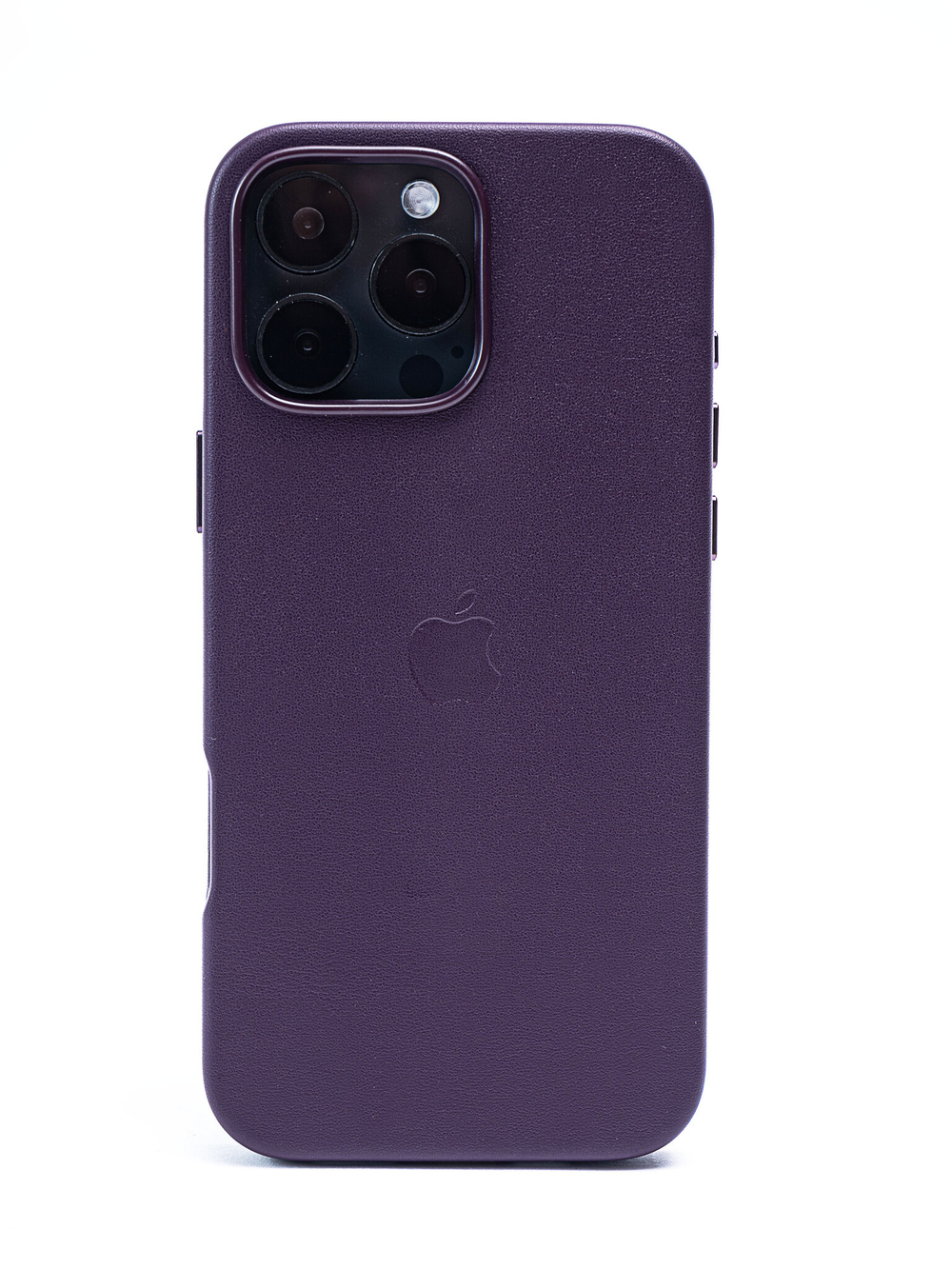 Кожаный чехол Leather Case iPhone 16 Pro MAX Dark Cherry Темно-Фиолетовый