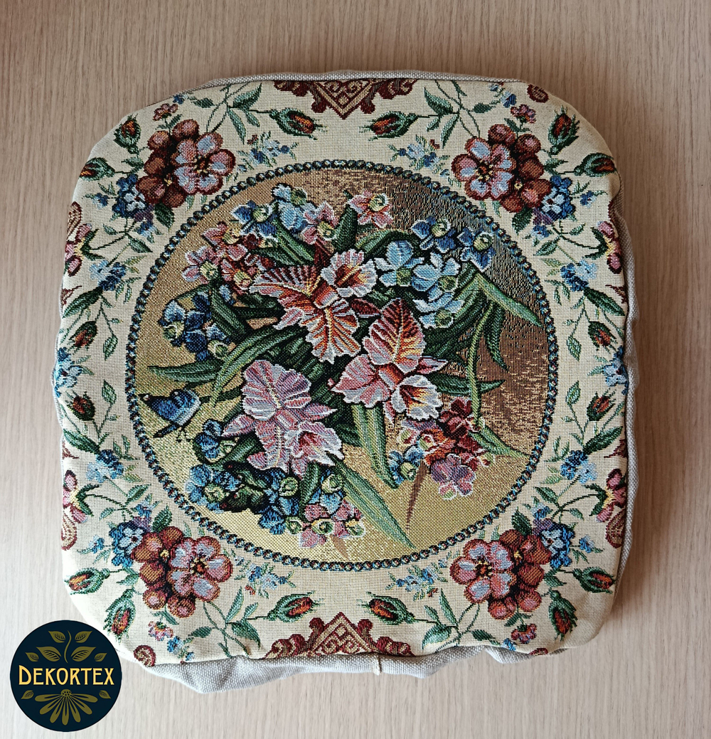 Набор чехлов на табурет из гобелена Орхидеи (33х33 см) - 4шт