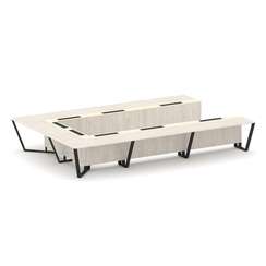 Steel Meet Стол переговорный П-образный KMK-PR.B.SP-15P Денвер Светлый/Ваниль Глянец/Металл Черный 4