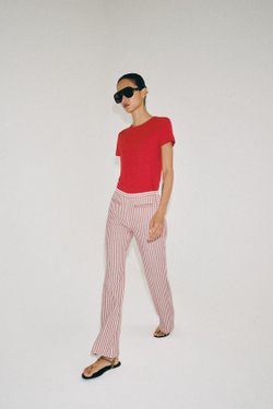 ZARA БРЮКИ В ПОЛОСКУ — ZW COLLECTION, КРАСНЫЙ/БЕЛЫЙ