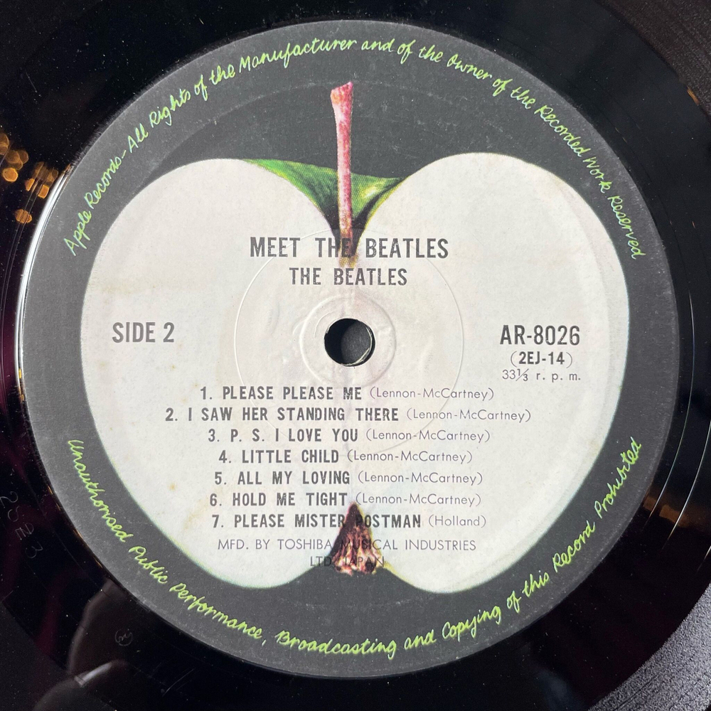 Винтажная виниловая пластинка LP Meet The Beatles (Japan 1973) (No Obi) All My Loving