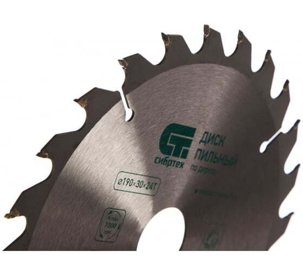 ПИЛЬНЫЙ ДИСК СИБРТЕХ ПО ДЕРЕВУ Ф190Х30ММ 24ЗУБА 732177