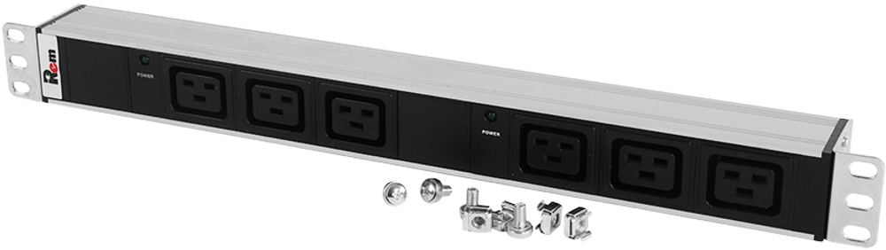 Блок розеток 19", 6 розеток ЦМО R-32-6C19-I-440-K