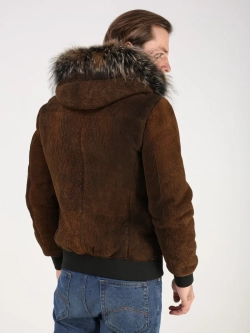Дубленка натуральная куртка зимняя с капюшоном
