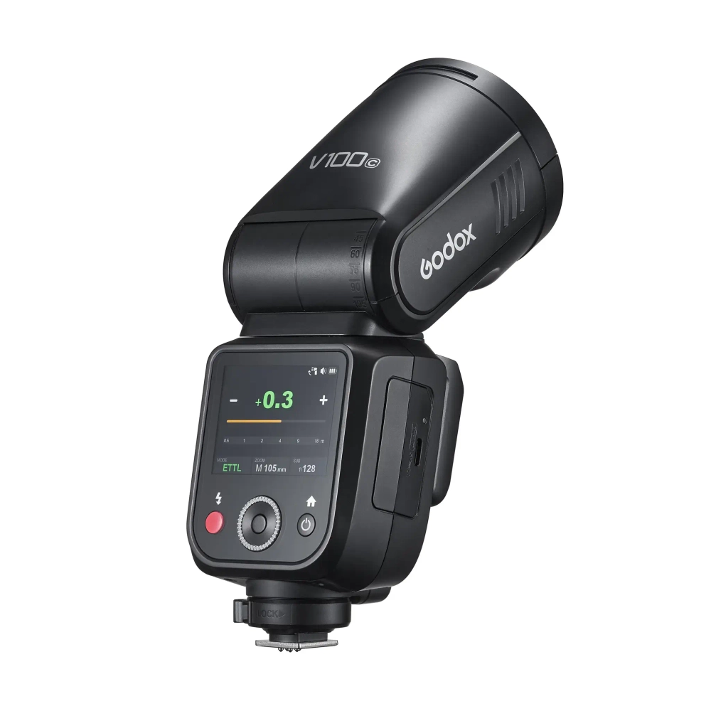 Вспышка накамерная Godox V100C TTL с круглой головкой для Canon